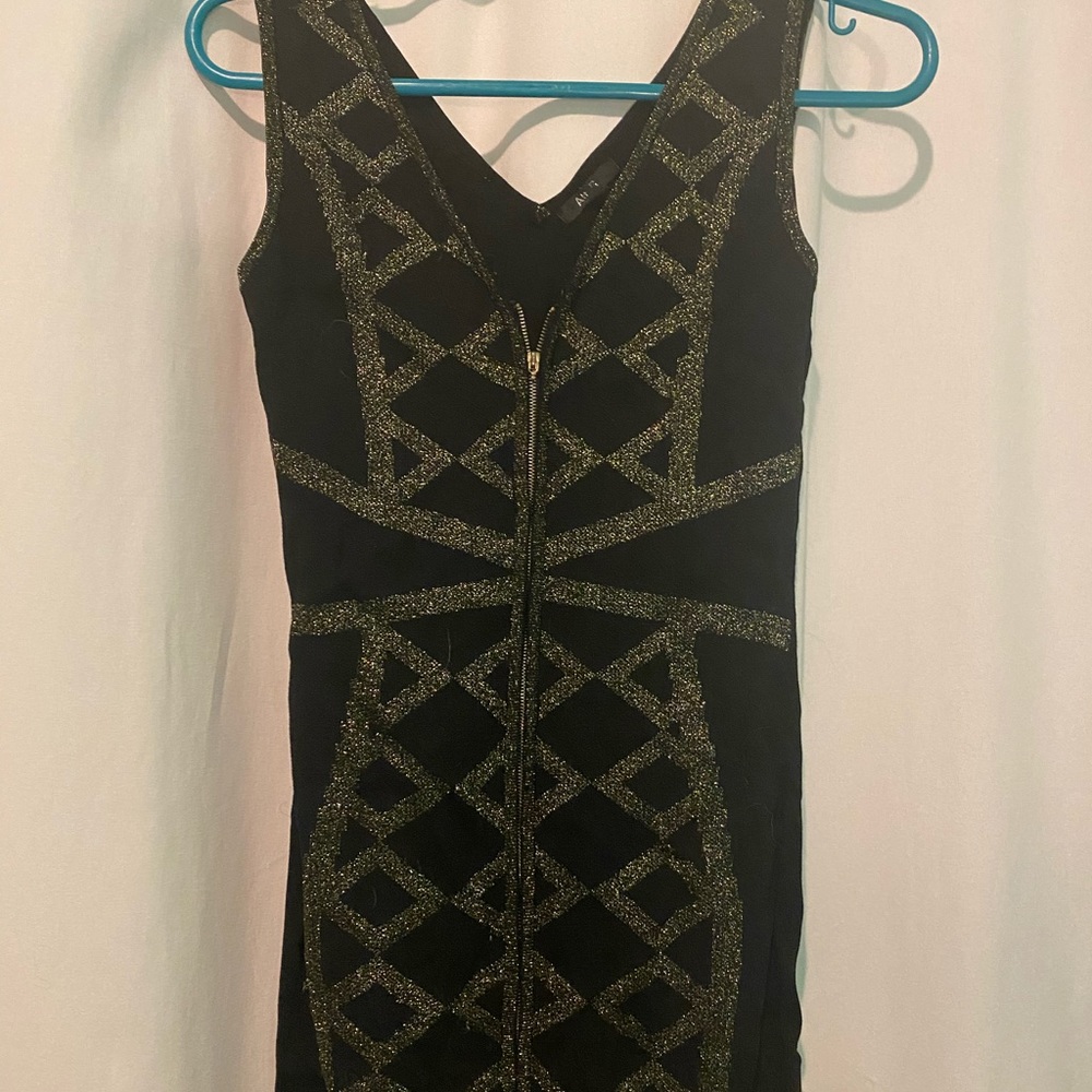Black and gold party dress